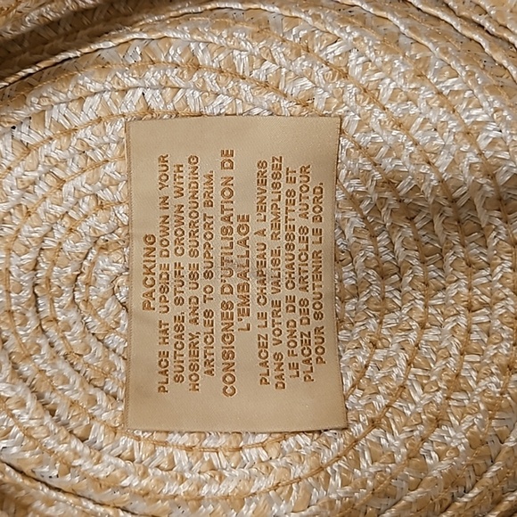 💕ERIC JAVITS💕 Sunshade Squishee Packable Straw Fedora Hat ~ OS Cream NWOT - Picture 15 of 15